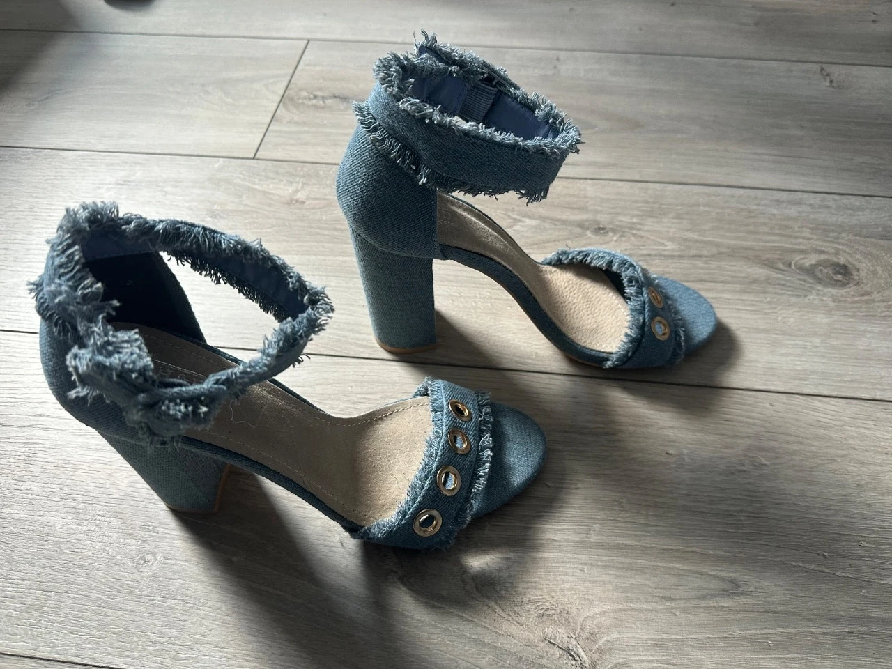 Jeansandalen met blokhak - Hakken 10 cm - Y2K-stijl - Maat 39 - Als nieuw – photo 3